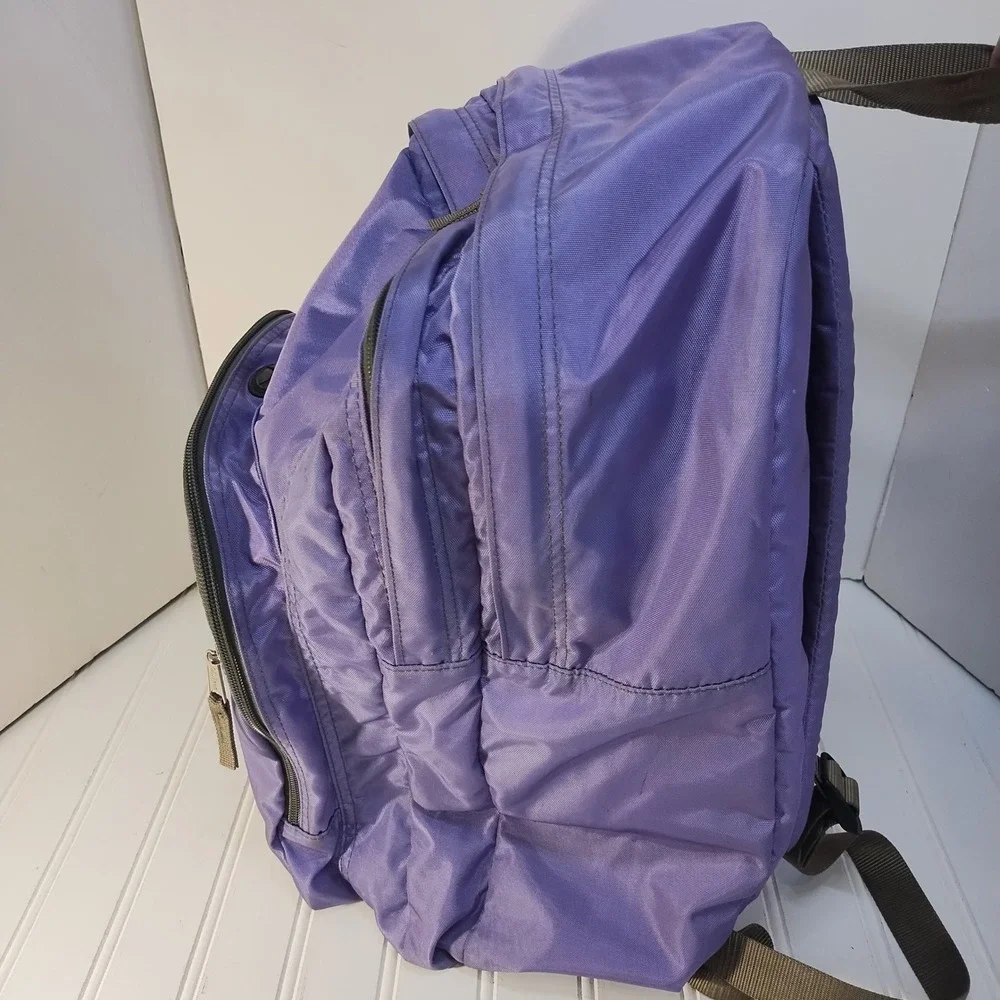 LL Bean Purple Deluxe Book Pack Backpack Reflective School Bag Laptop Commuter